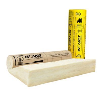 Laine de verre Combles perdus et Plafonds ISOVER ép.320 mm - Rouleau kraft 1,2 x 2,4 m R. 8 m².K/W