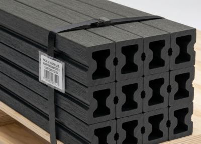 Lambourde WPC couleur gris foncé 3x4x220 cm - 10 unités