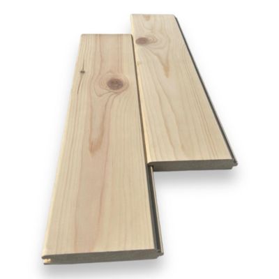 Lambris en bois de pin à rainure et languette biseautée pour mur ou plafond 2.5x14.5x240 cm 12 m2/carton (35 planches)