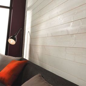 lambris mur et plafond en lamelles de bois et éclairage intégré