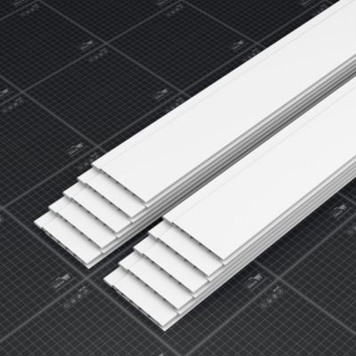 Lambris PVC 100 mm - Lot de 10 Lames - Blanc - 2.60 m, 2600 x 100 x 8 mm (2,60 m²)