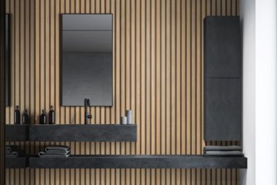 Lambris PVC effet tasseau décoratif lamelles imitation bois linio 37,5 x 260 cm