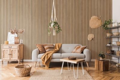 Lambris PVC effet tasseau décoratif lamelles imitation bois linio 37,5 x 260 cm