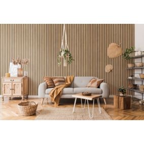 Lambris PVC effet tasseau décoratif lamelles imitation bois linio 37,5 x 260 cm