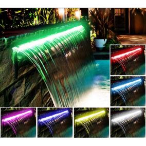 Lame d'eau Cascade en acrylique 60cm / Avec Leds intégrées / Bluetooth / Wifi / Télécommande  Piscine et fontaine bassins