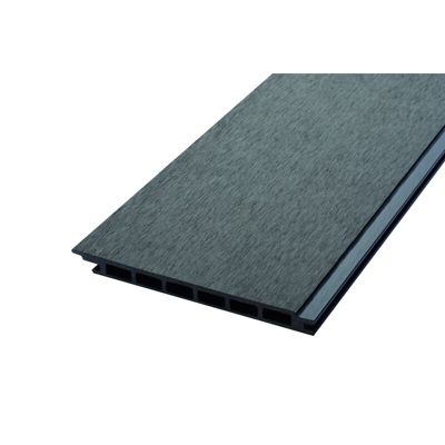Lame de bardage bois composite alvéolaire L 270 cm / l 17,1 cm / E 1, 5 cm Gris anthracite, ep.1.5cm, l.17.1 cm, L.270 cm