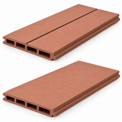 Lame de clôture bois composite L 148 cm / l 15.6 cm / E 19 mm Brun rouge, ep.19 mm, l.15.6 cm, L.148 cm