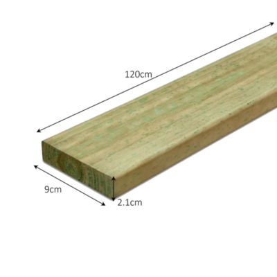 Lame de clôture bois L.120 x H.9 cm x ép.21 mm, Blooma Lemhi