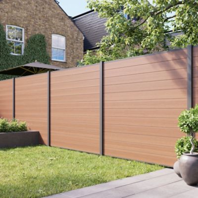 Lame de clôture composite Neva teck (lot de 6 lames) Castorama