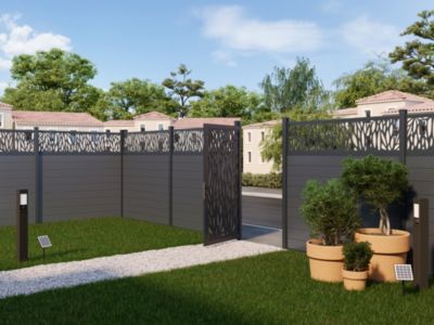 Lame de clôture emboîtable anthracite Neva, en aluminium, H.15,7 x l.179,8 cm
