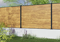 Lame de clôture emboitable décor Chêne en aluminium H.15,7 x l.179,8 cm