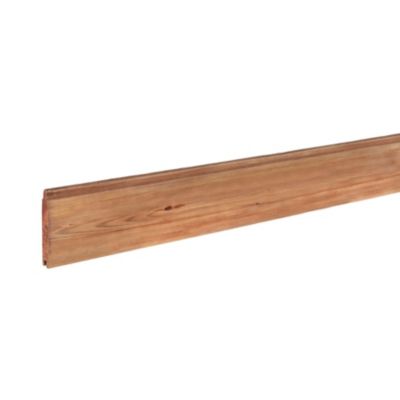 Lame de clôture pleine en bois L.180 x H.14,5 cm x ép.27 mm, Klikstrom Mahoé
