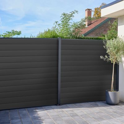 Lame de clôture pour pose emboîtée en aluminium gris anthracite RAL ...
