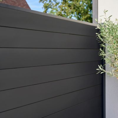 Lame de clôture pour pose emboîtée en aluminium gris anthracite RAL ...