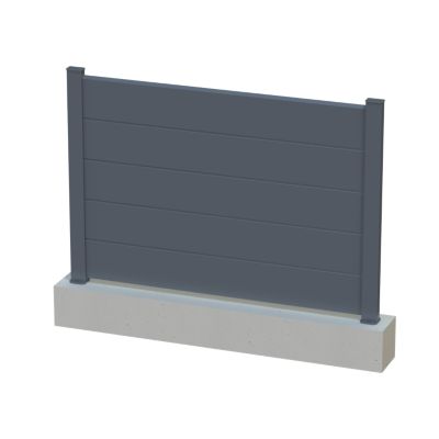 Lame de clôture pour pose en persienne en aluminium gris RAL 7016 L.145,5 x H.20 cm x ép.15 mm, Belty