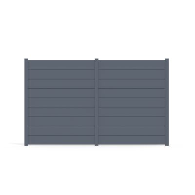 Lame de clôture pour pose en persienne en aluminium gris RAL 7016 L.145,5 x H.20 cm x ép.15 mm, Belty