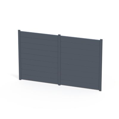Lame de clôture pour pose en persienne en aluminium gris RAL 7016 L.145,5 x H.20 cm x ép.15 mm, Belty