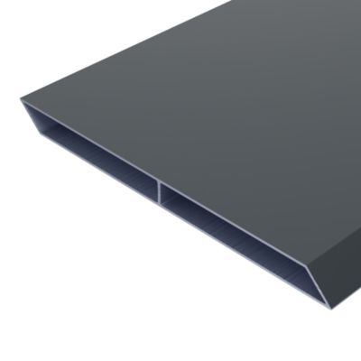 Lame de clôture pour pose en persienne en aluminium gris RAL 7016 L.145,5 x H.20 cm x ép.15 mm, Belty