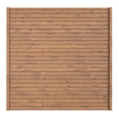 Lame de clôture rainurée en bois L.180 x H.13,3 cm x ép.27 mm, Klikstrom Mahoé