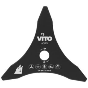 Lame de coupe pour Débroussailleuse 3 dents Diam 255mm Alesage 25.4 VITO