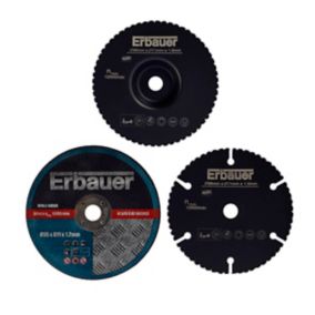 Lame de mini scie circulaire Erbauer bois, métal et plastique, lot de 3