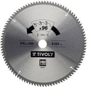 Lame de scie circulaire bois dur Tivoly ø300 x 30, 96 dents