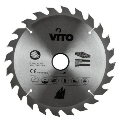 Lame de Scie Circulaire Carbure de Tungstène 216 mm - 24 Dents - Coupe Rapide et Précise Tous Bois VITO
