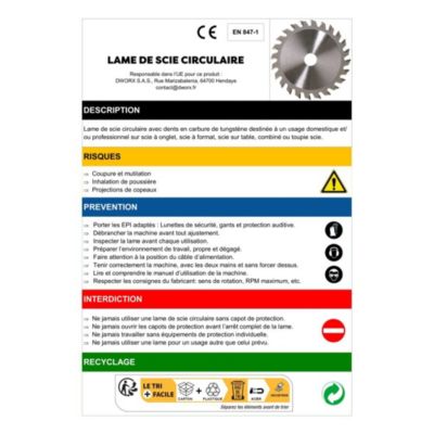 Lame de scie circulaire 210 mm Z48 - Coupe bois & MDF - Diamwood