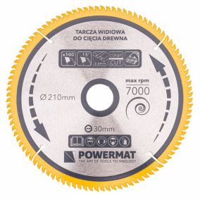 Lame de scie circulaire pour bois en carbure diam 210x30 mm       100 dents
