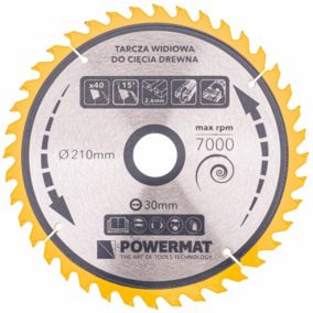 Lame de scie circulaire pour bois en carbure diam 210x30 mm       40 dents