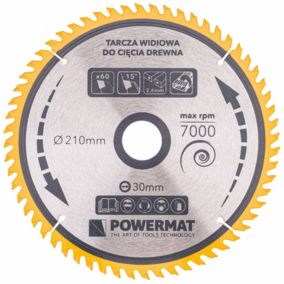 Lame de scie circulaire pour bois en carbure diam 210x30 mm       60 dents
