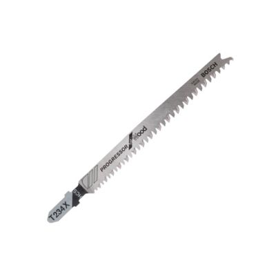 Lame de scie sauteuse T droite propre Bosch Bois tendre T234X, lot de 2