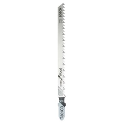 Lame de scie sauteuse T droite propre inversée Bosch bois, lot de 2