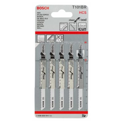 Lame de scie sauteuse T droite propre inversée Bosch bois, lot de 2