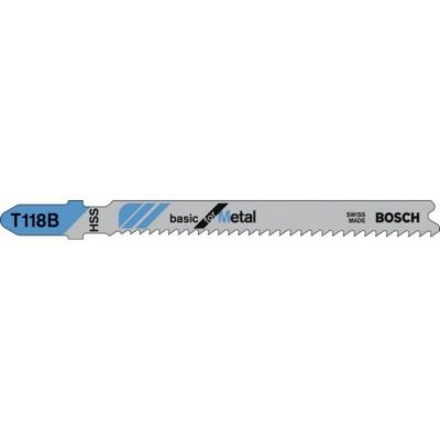 Lame de scie sauteuse T118 B Basic for Metal 5 pièces - BOSCH - 2608631014