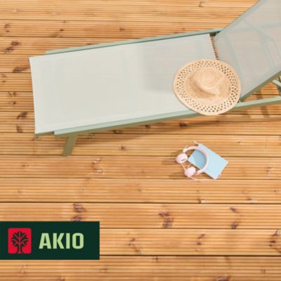 Lame de terrasse bois marron L.360 x l.14,5 cm Ep.2,5 cm Klikstrom Akio