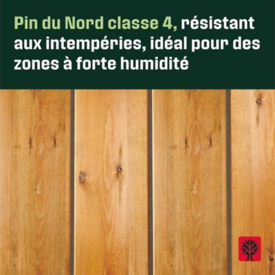 Lame de terrasse bois marron L.360 x l.19,4 cm Ep.3,4 cm Klikstrom Kemi