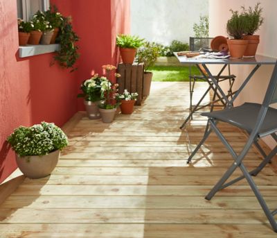 Lame de terrasse bois vert Madeira L.360 x l.12 cm