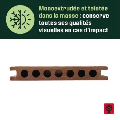 Lame de terrasse composite chêne clair Neva Klikstrom L. 300 cm x l. 14,5 cm