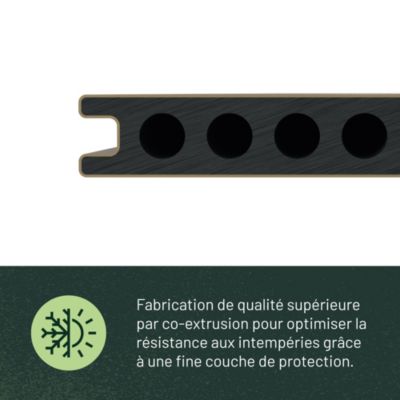 Lame de terrasse composite coloris chêne Neva Premium Klikstrom L.220 x l.14,5 cm