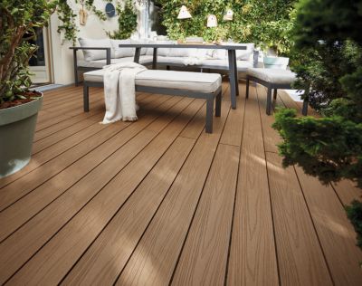 Lame de terrasse composite coloris teck Neva Premium Klikstrom L.220 x l.14,5 cm