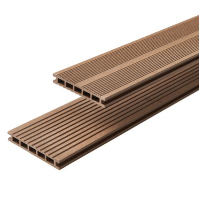 Lame de terrasse composite marron Neva Klikstrom L. 220 cm x l. 14,5 cm