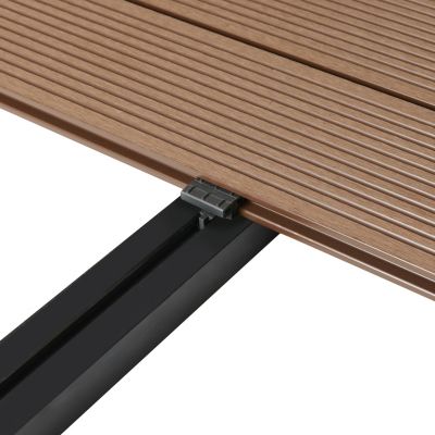 Lame de terrasse composite marron Neva Klikstrom L. 220 cm x l. 14,5 cm