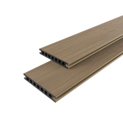 Lame de terrasse composite marron Neva Premium Klikstrom L.220 x l.14,5 cm