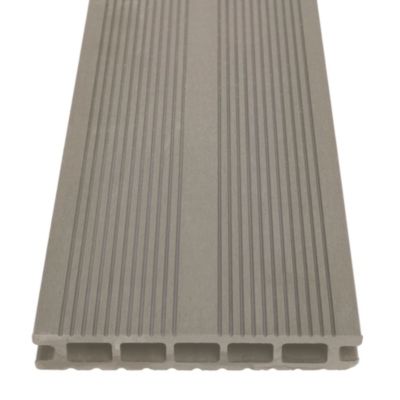 Lame de terrasse composite taupe Neva Klikstrom L. 220 cm x l. 14,5 cm, ép.21 mm