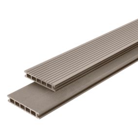 Lame de terrasse composite taupe Neva Klikstrom L. 220 cm x l. 14,5 cm