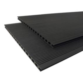 Lame de terrasse composite XXL gris foncé L.290 x l.29,9 cm, ép.2,1 cm