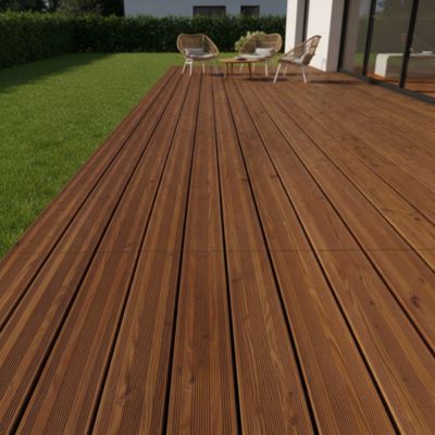 Lame de terrasse douglas marron Soren L.300 x l.14,4 x ép. 2,7 cm