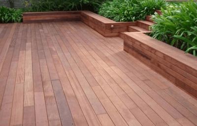Lame de terrasse en bois exotique Massaranduba L.245 x l.14,5 x ép.2,1 cm