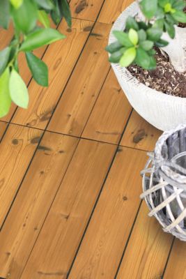 Lame de terrasse en pin thermo-chauffée Smartdeck L.120 x l.15 cm, ép.25 mm